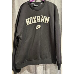 BOXRAW Big Letter Logo Black Sweatshirt Mens Size Large LFG Heavyweight EUC